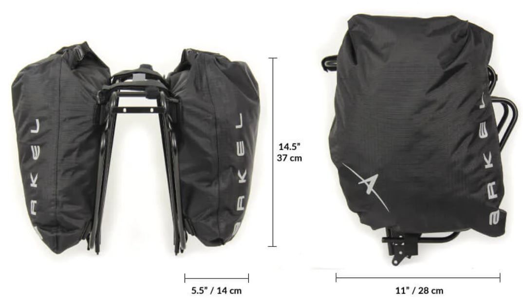 DRY-LITES Hinterradtaschen (Duo) / black / 28 L