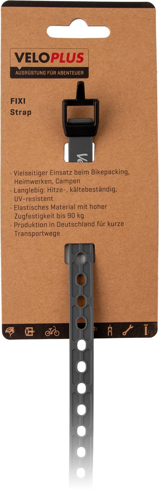 FIXI Strap Spannriemen schmal / dunkelgrau / 38cm