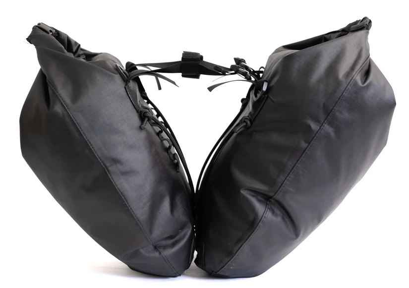 Netzbeutel Packbeutel Tasche schwarz mit Klett MEDIUM
