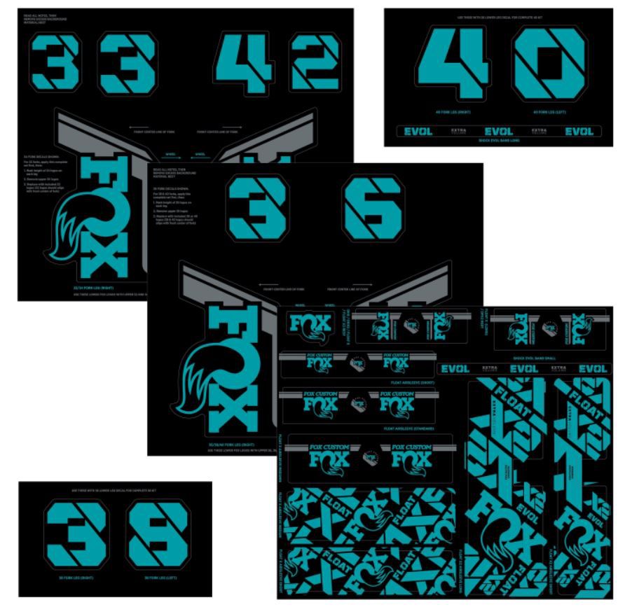 Decal 21 Custom Fork & Shock / turquoise