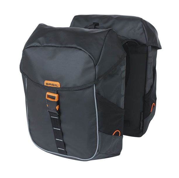 Miles Tarpaulin Gepäckträger Doppeltasche / schwarz/orange