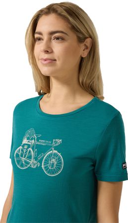 BICYCLE NOMAD Damen-Kurzarm-Merino-Shirt / pacific/feather / XS