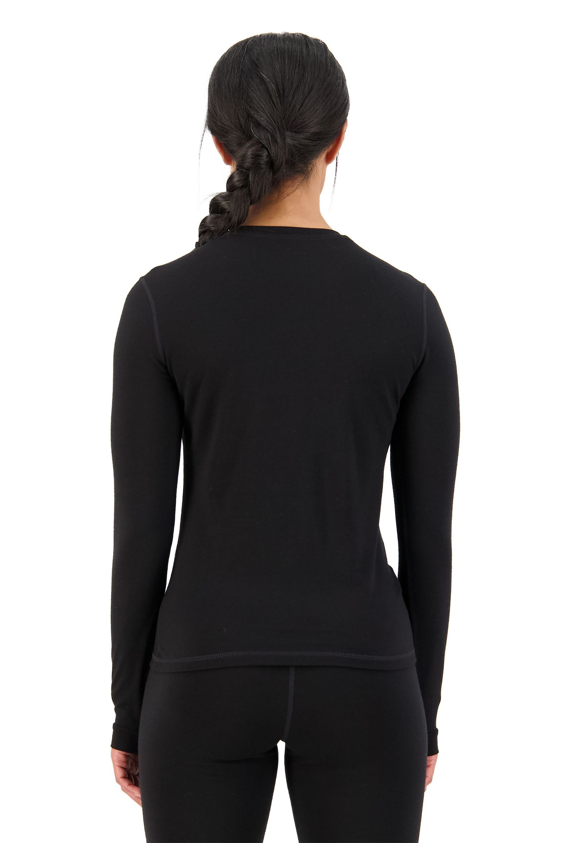 CASCADE Damen-Merino-Langarmshirt / black / M