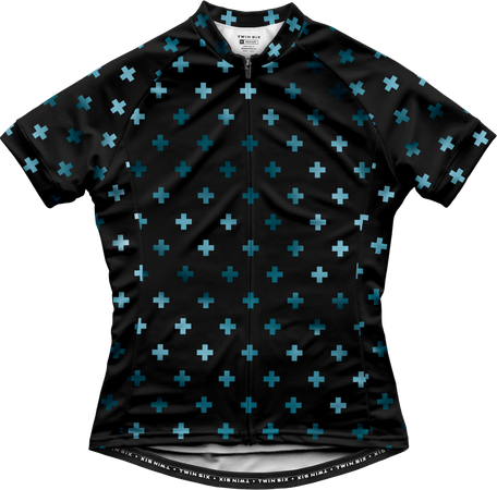 THE FURTHERMORE Damen-Kurzarmtrikot / black/blue / L