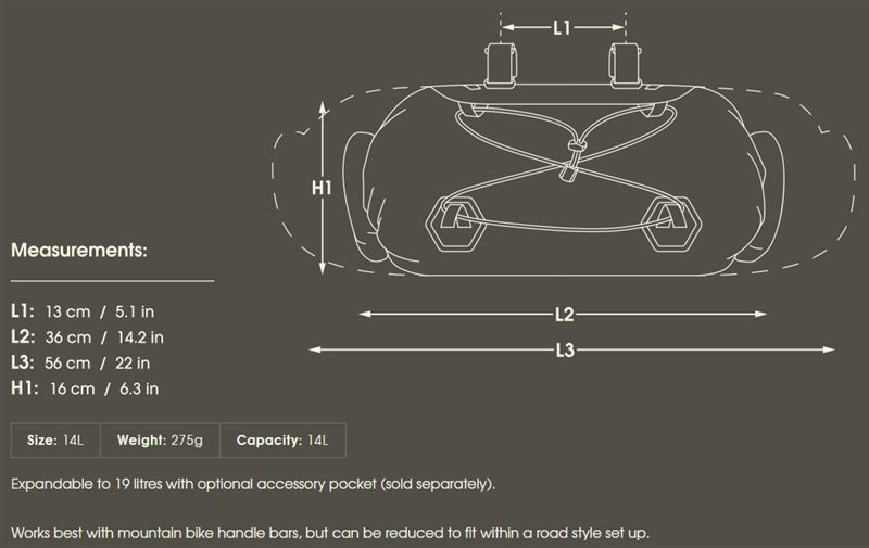 EXPEDITION HANDLEBAR PACK 14L Lenkertasche / grau / 14L