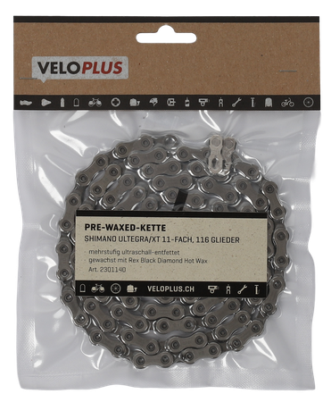 PRE-WAXED-KETTE / silber / Shimano  Ultegra/XT 11fach, 116 Glieder