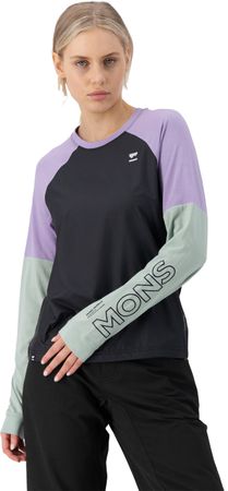 TARN WIND Damen-Merino-Langarmshirt mit Windschutz / glacier/lupin/black / XL