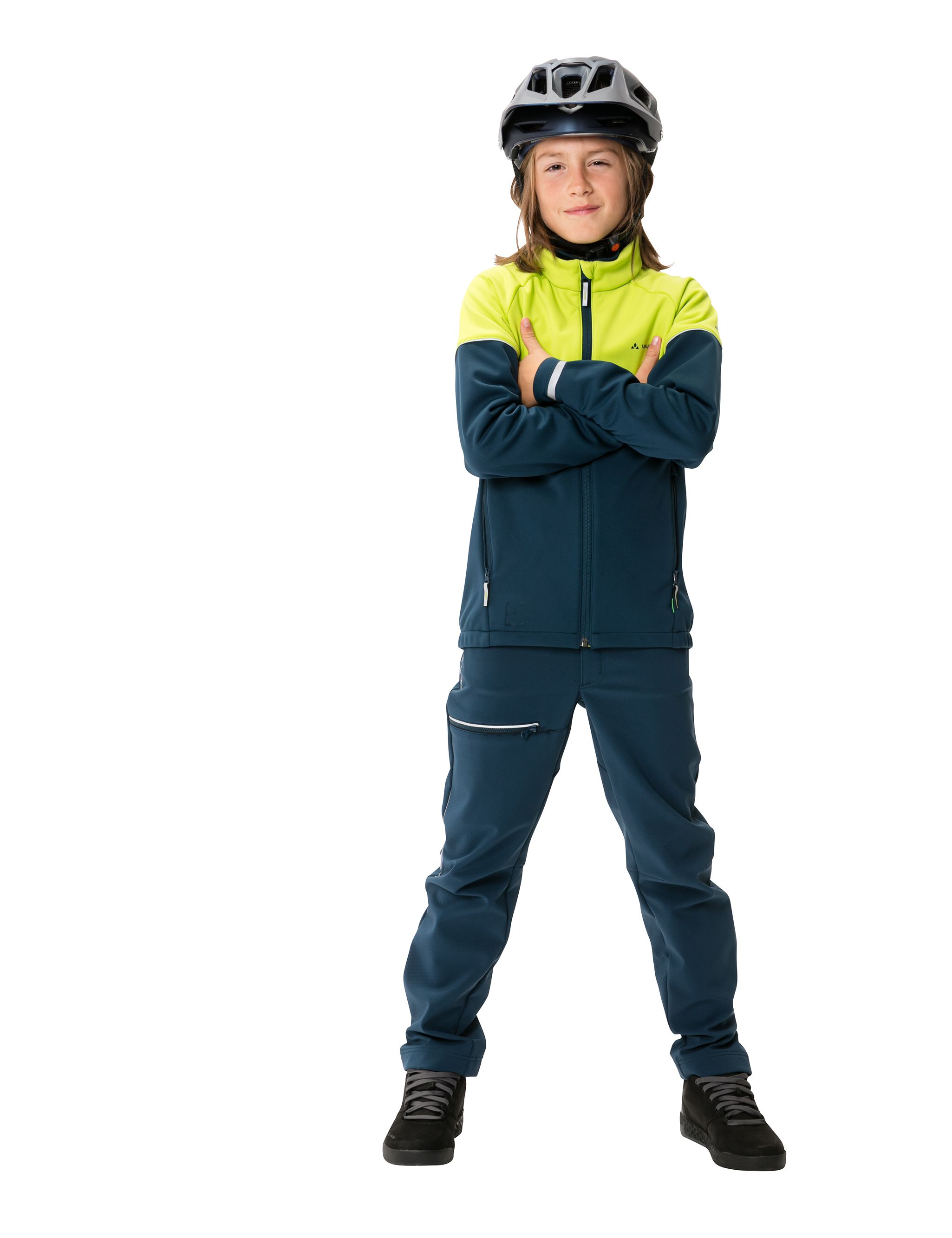 QIMSA Kinder-Softshelljacke / chute green / 158/164