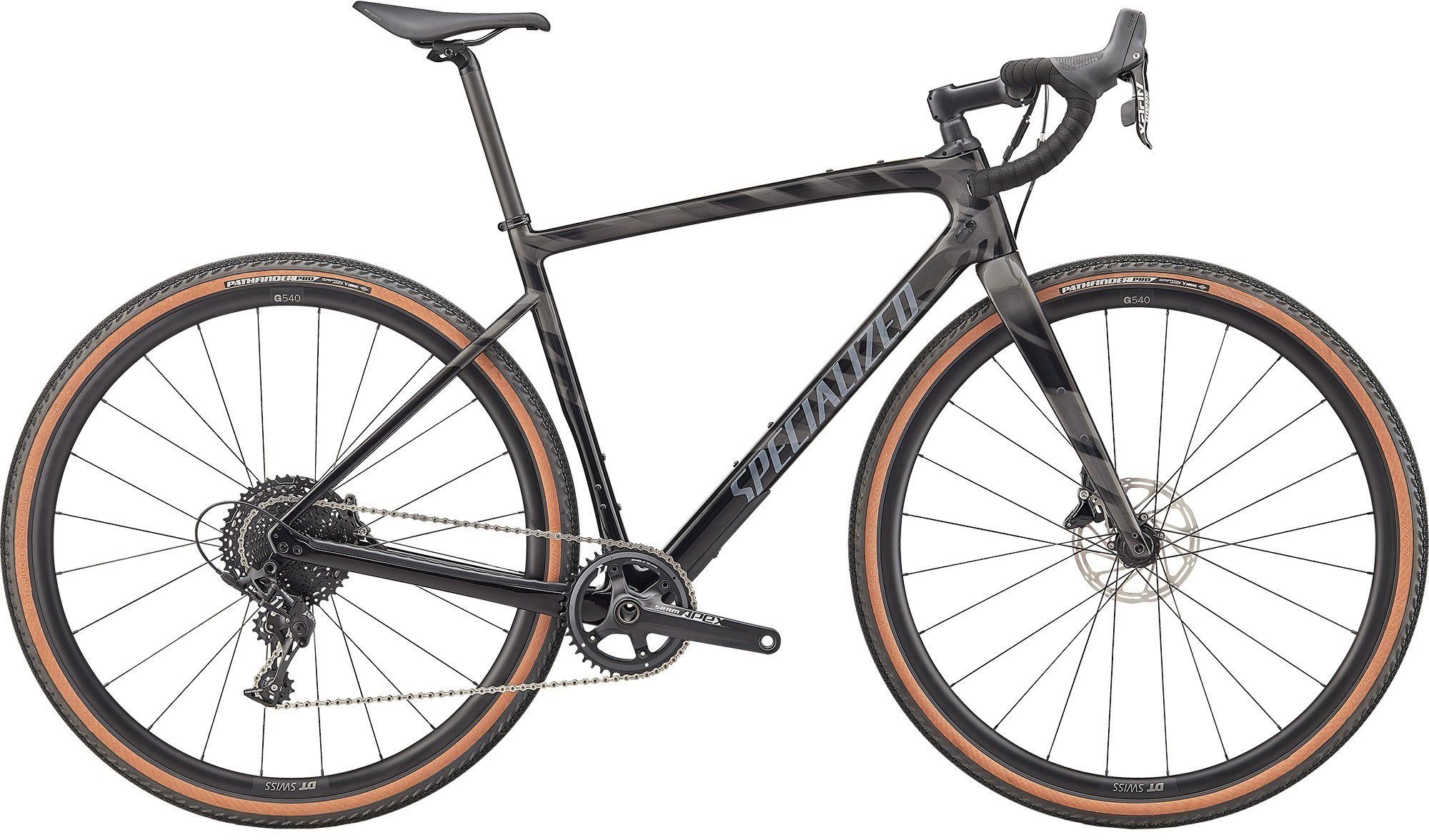 DIVERGE SPORT CARBON Gravelbike / gloss smoke black transparent chrome wild / 49 CM