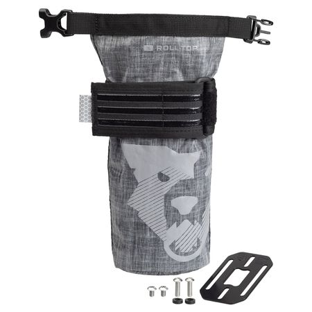 B-RAD TEKLITE ROLL-TOP BAG mit Montageplatte an Bidonhalterösen / grau / 1L