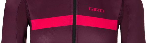 CHRONO Damen-Kurzarmtrikot / dark cherry/raspberry stripe / L