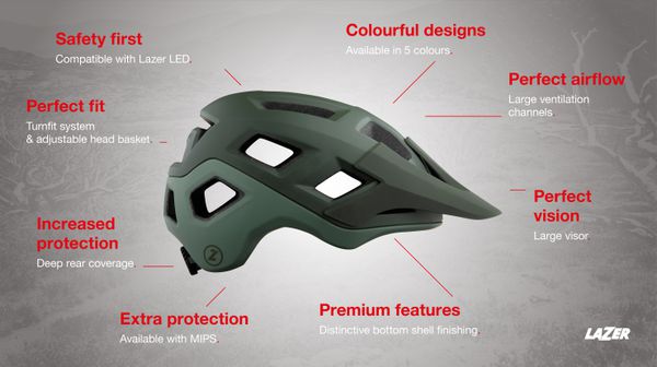 LAZER Unisex MTB Coyote MIPS Helm / matte dark green / S