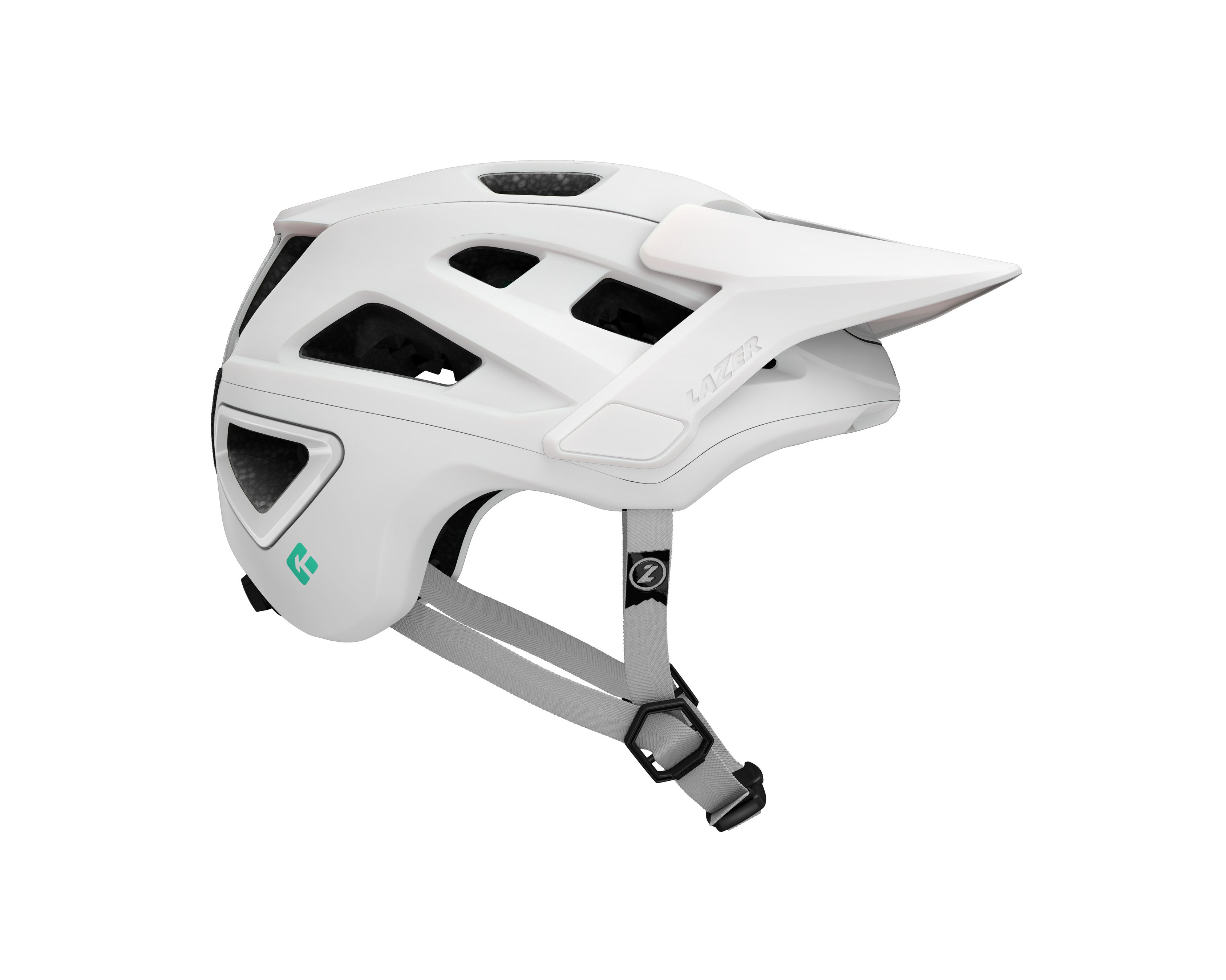 LAZER Unisex MTB Jackal KinetiCore Helm / matte full white / L