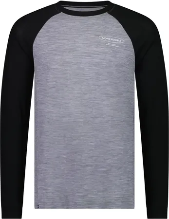 ICON RAGLAN Herren-Merino-Langarmshirt / grey/heather/black / M