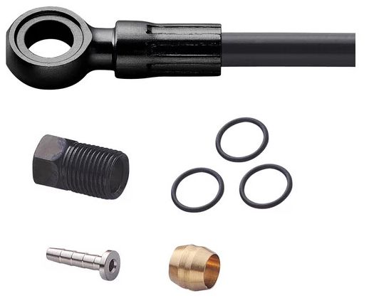 SM-BH90SBM Bremsleitungs-Set, Anschluss gerade/rund, Fittinge schwarz / schwarz / 1700mm