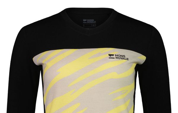 REDWOOD ENDURO Damen-Langarmshirt / limelight camo/black / L