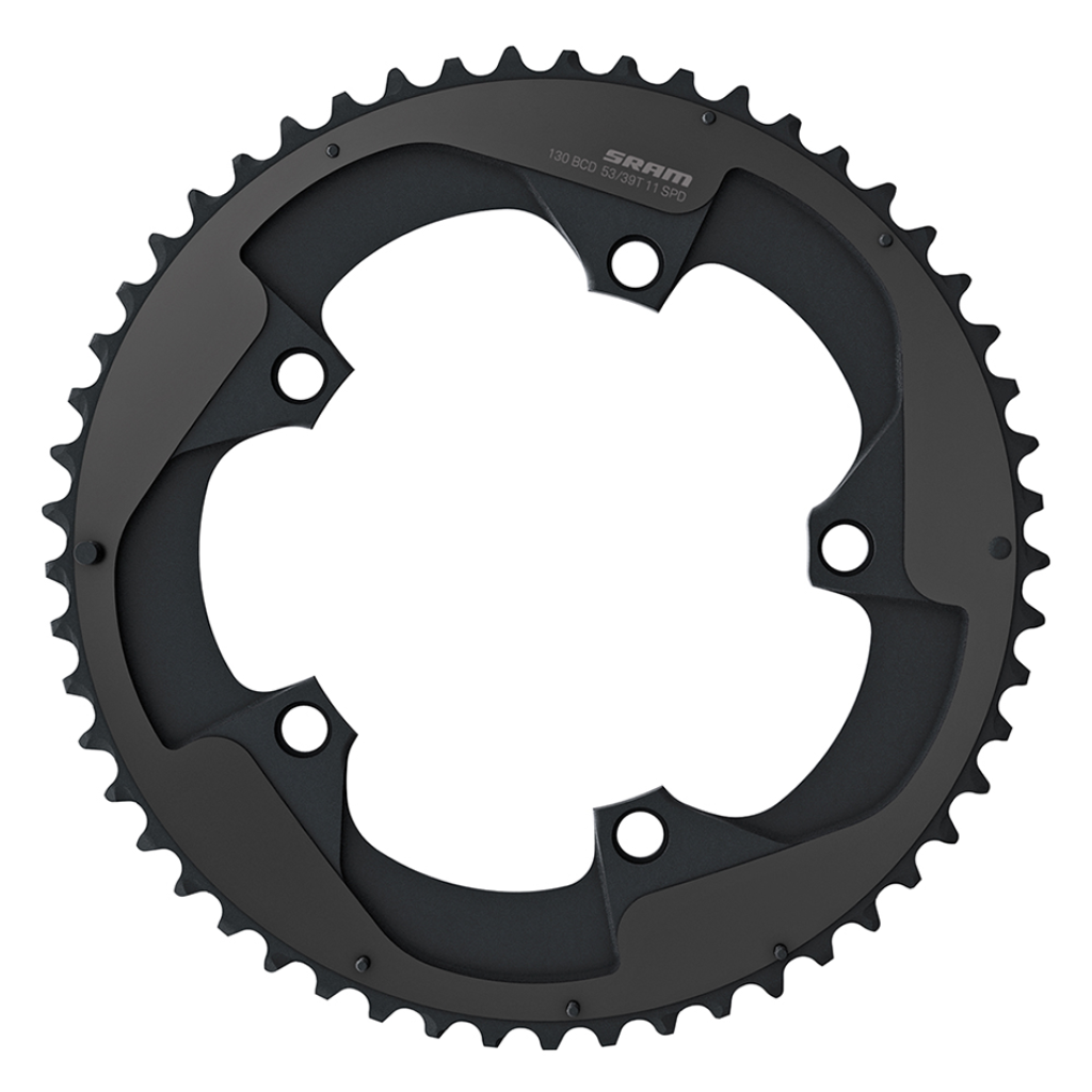 Chainring Red 22 130 BCD 2Pin (53-39) 2x11SP / black / 130x53T