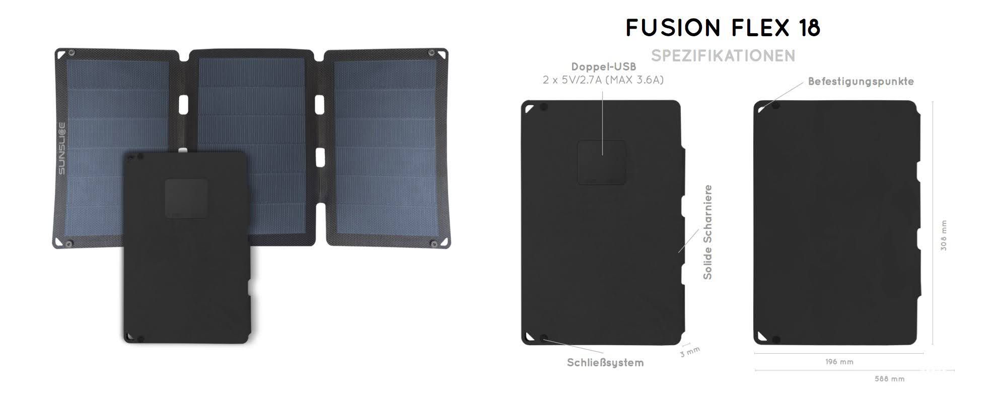 FUSION FLEX Solar Panel / black / 18W