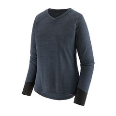 DIRT CRAFT Damen-Langarmshirt / smolder blue / XS