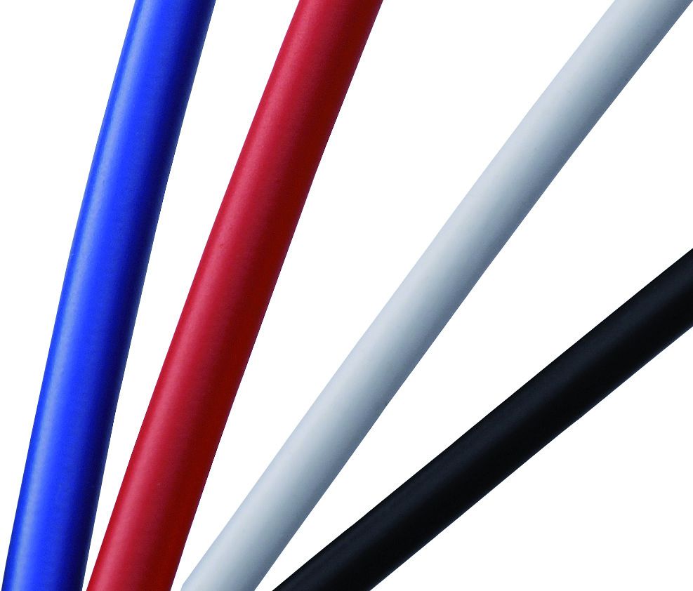 Schalthülle OT-SP41 abgelängt / weiss / 4 mm x 300 mm, gedichtet mit Nose-Cap und Boot