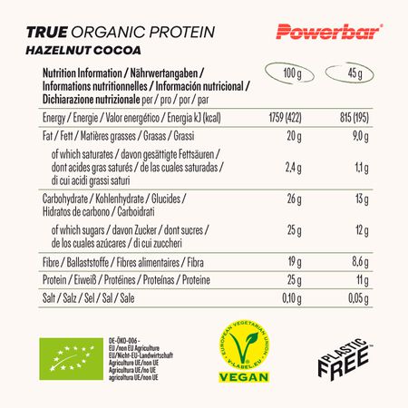 TRUE ORGANIC PROTEIN / HAZELNUT COCOA