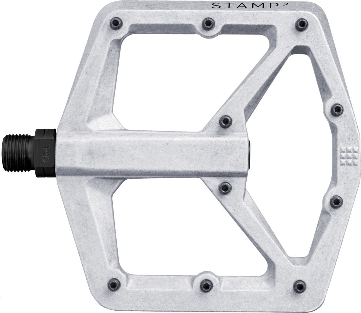 Pedal Stamp 2 large / raw silber alu / Plattformpedal, 114 x 111