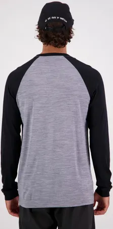 ICON RAGLAN Herren-Merino-Langarmshirt / grey/heather/black / M