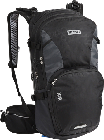 YAK Rucksack 19 + 5 Liter / schwarz grau / 19+5L