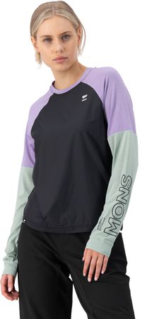 TARN WIND Damen-Merino-Langarmshirt mit Windschutz / glacier/lupin/black / XL