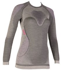 FUSYON Damen-Merinofunktionsshirt / grau / L/XL