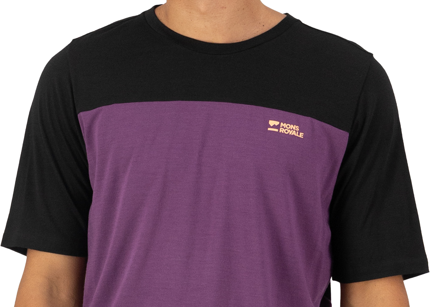 DIVERSION Herren-Merino-Kurzarmshirt / boysenberry/black / L
