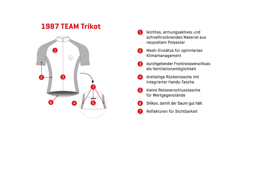 1987 TEAM Herren-Kurzarmtrikot / pinegrün / L