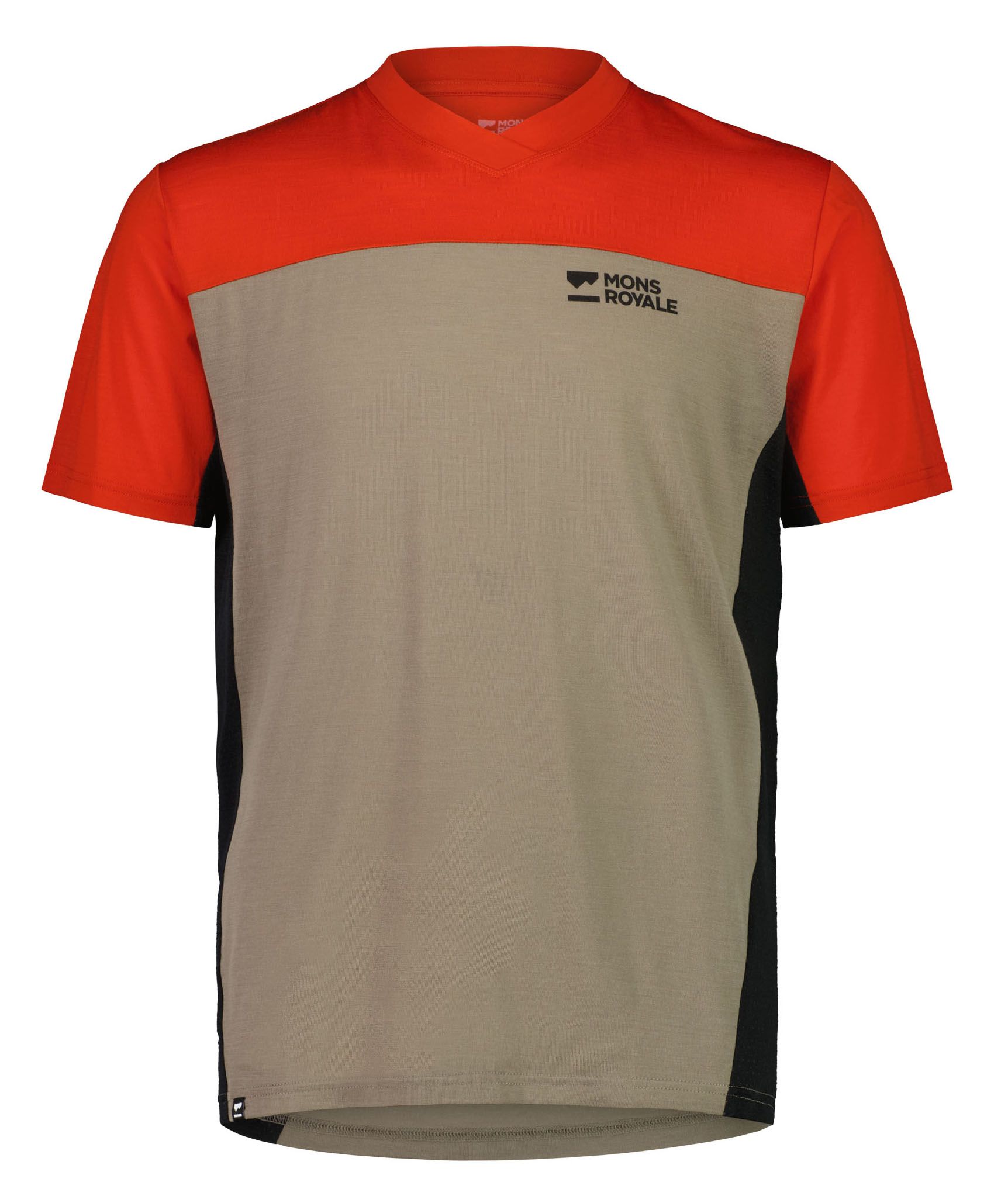 REDWOOD ENDURO Herren-Kurzarmshirt / retro red/black/walnut / S