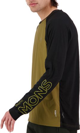 TARN WIND Herren-Merino-Langarmshirt mit Windschutz / lichen/black / XXL