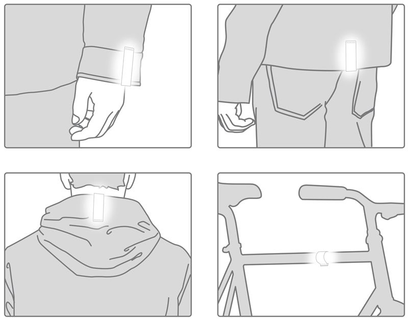CLIP-ON REFLECTORS schwarz / schwarz