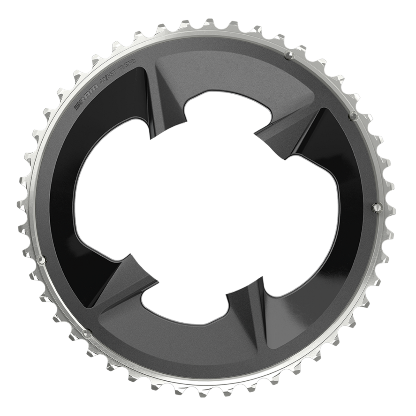 Chainring Rival eTap AXS 107 BCD withCover 2x12SP / black / 107x46T