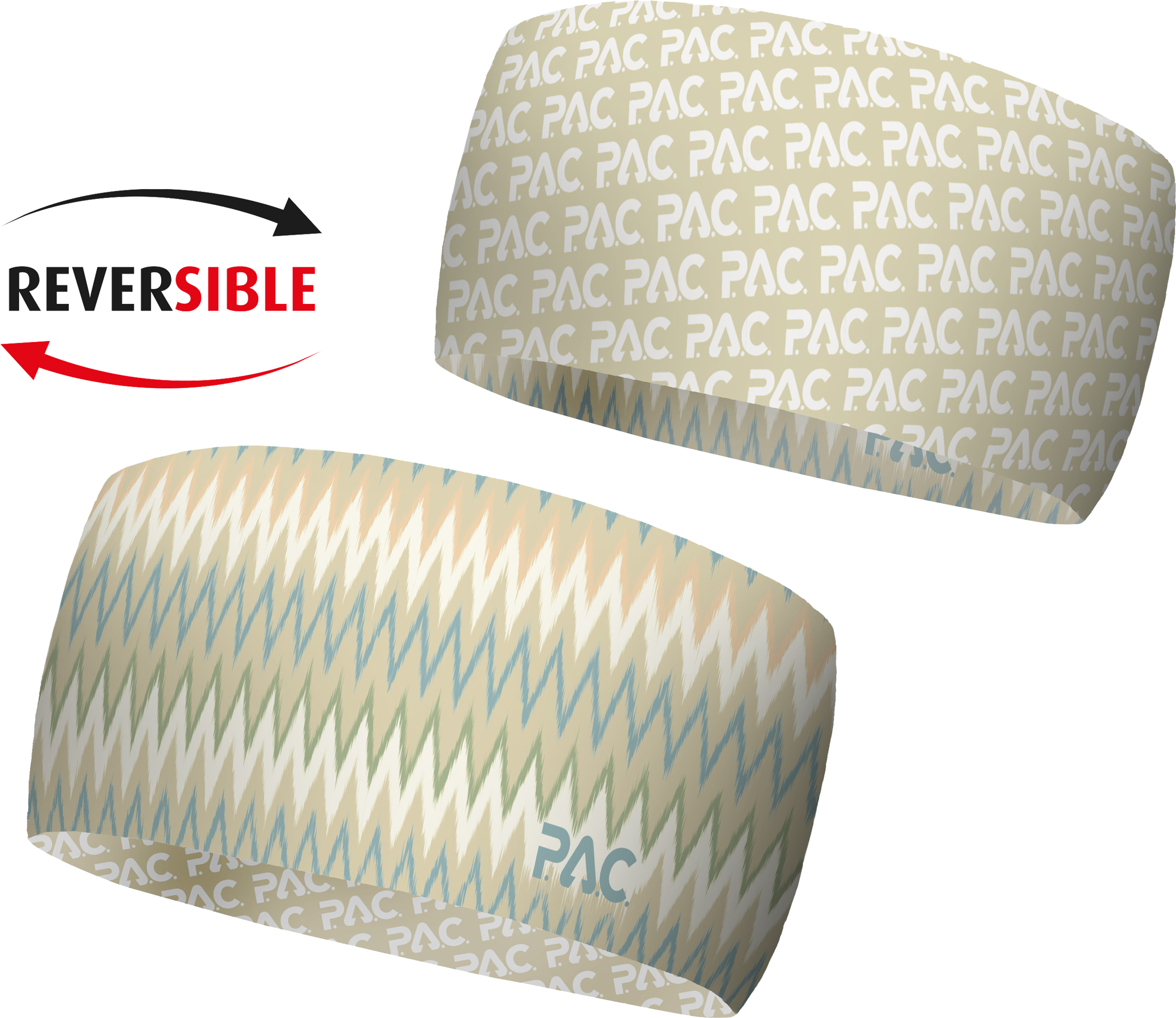 RECYCLED SEAMLESS HEADBAND Stirnband / beige zig zag