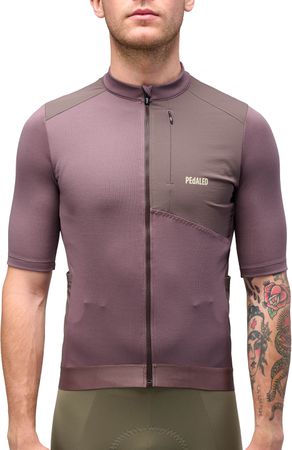 ODYSSEY MERINO Herren-Gravel-Kurzarmtrikot / raisin purple / XL