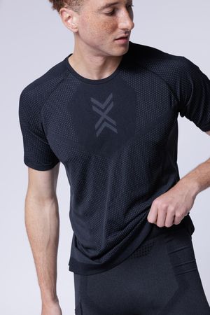X-Bionic Men XCeed Run Shirt SH SL / X black rhino grey / XL