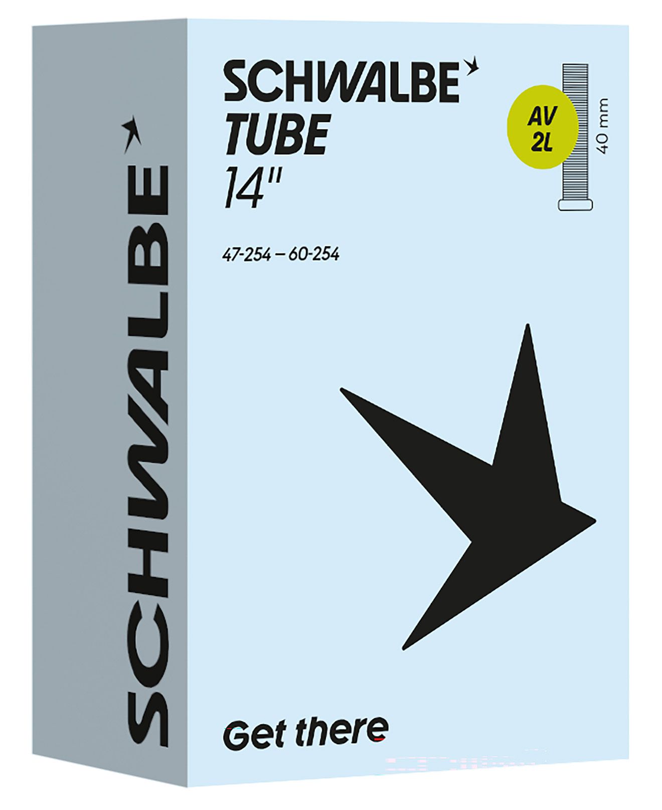 SCHWALBE STANDARD Schlauch / 14", AV2L, 40mm, 47/60-254
