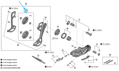 Führungs- und Spannrolle RD-M6000 Paar / Schwarz / RD-M9260-11