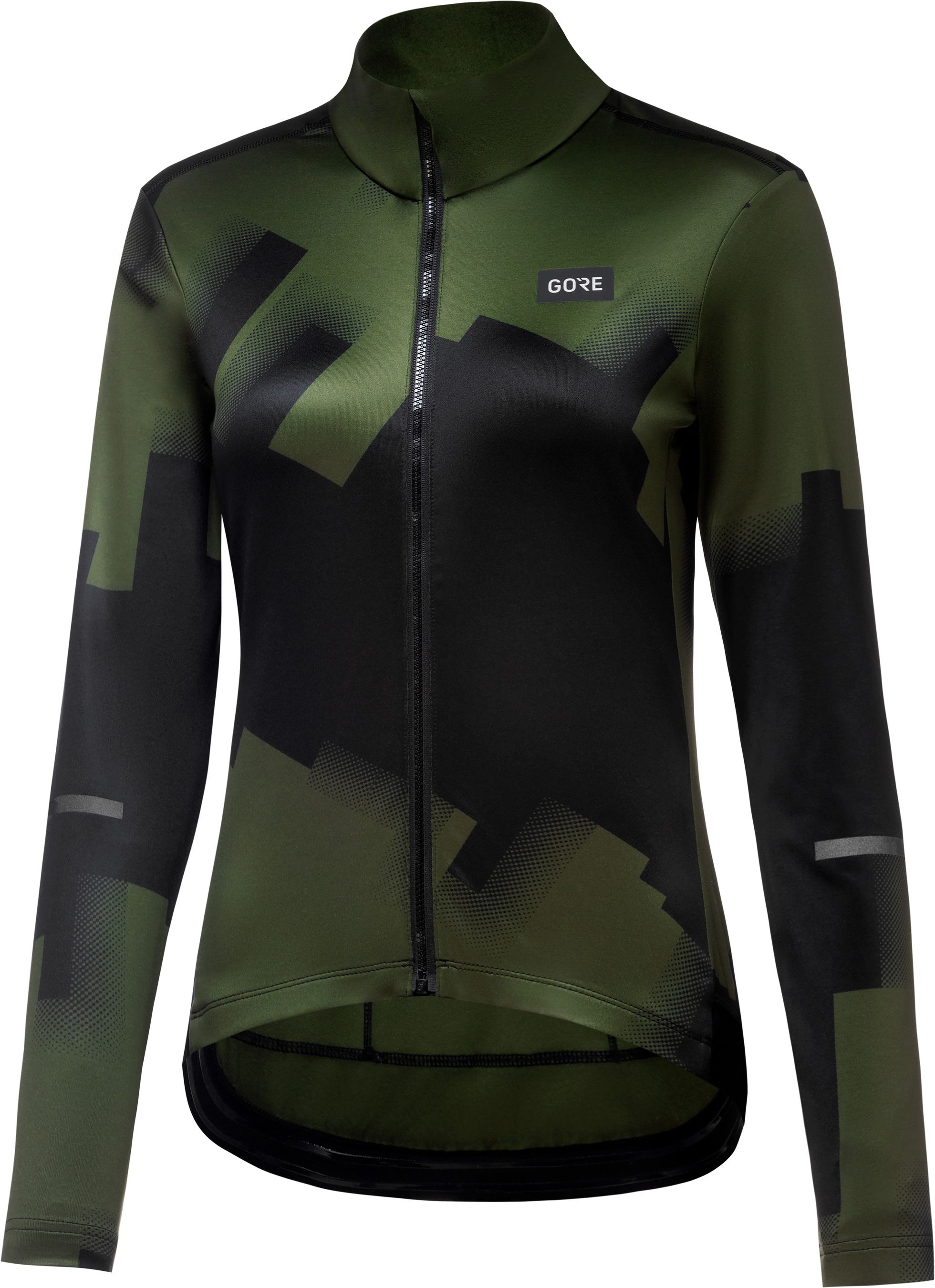 PROGRESS Damen-Thermo-Langarmtrikot / black/utility green / 42