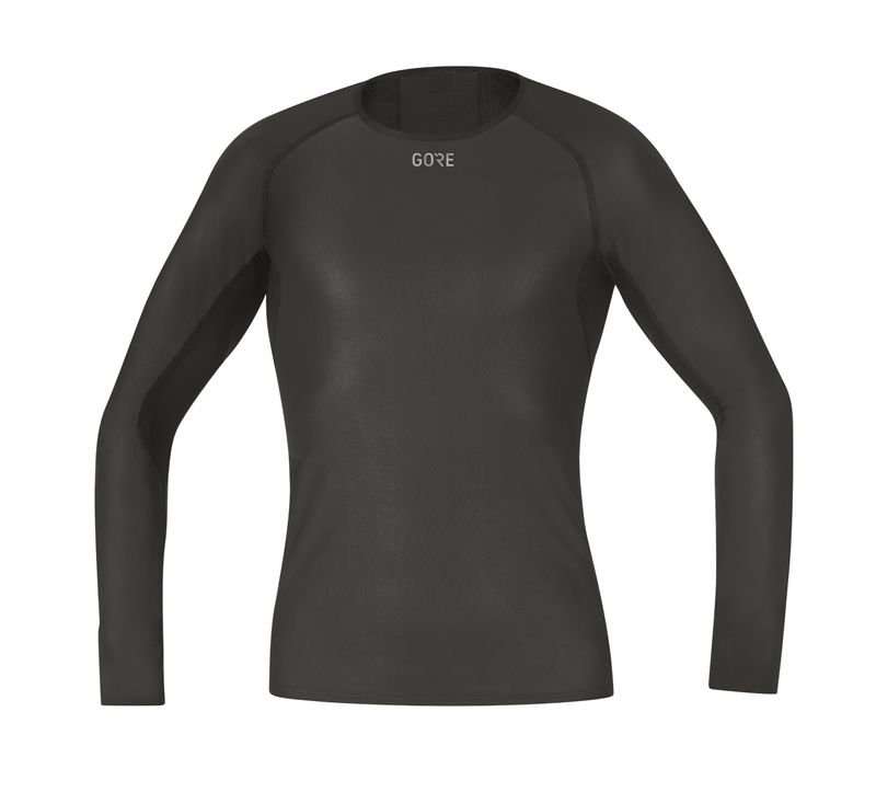 M GWS BASE LAYER Herren-Langarmshirt mit Windstopper / schwarz / L