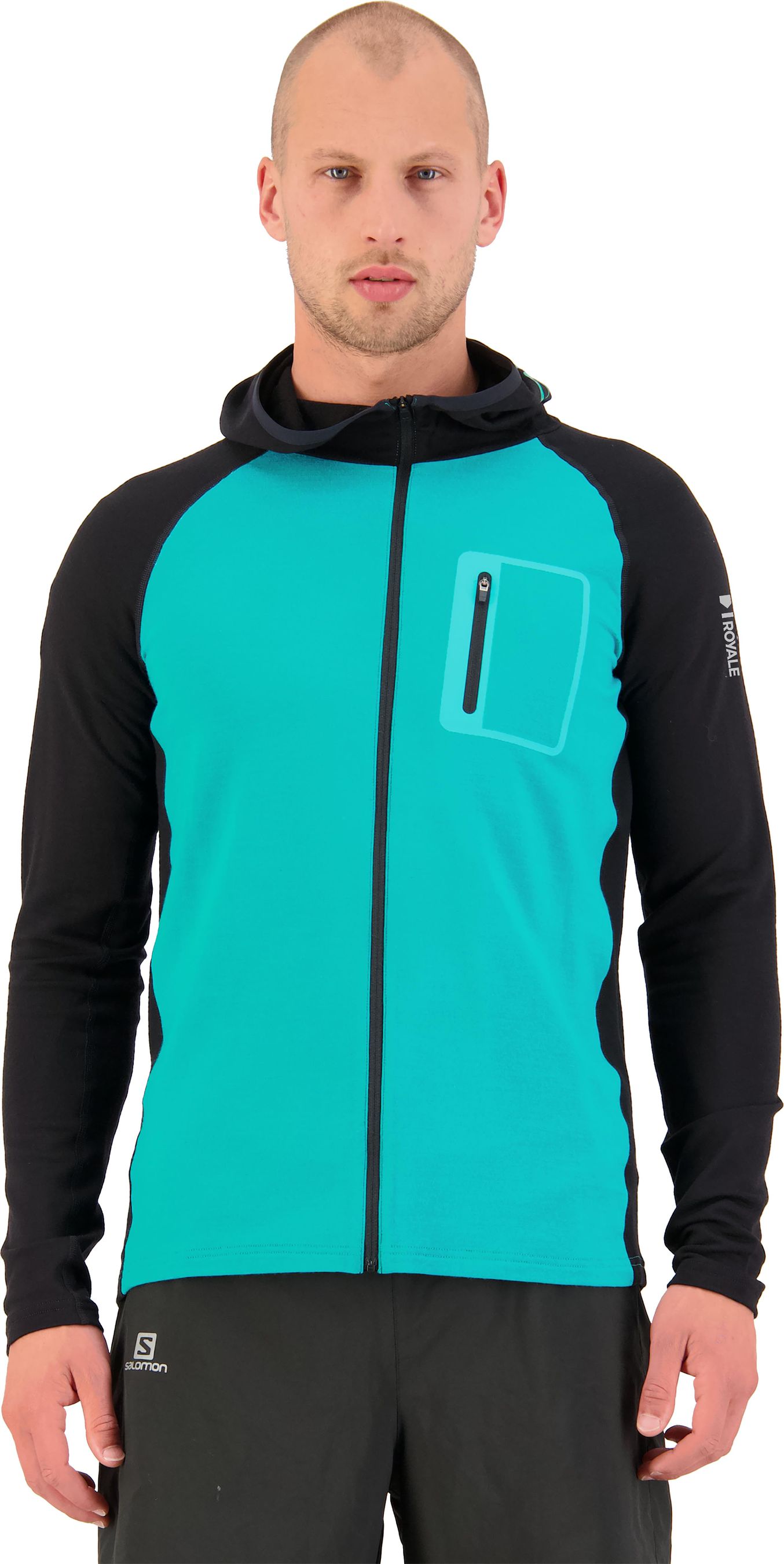 TRAVERSE Herren-Merino-Kapuzenjacke / marina/black / S