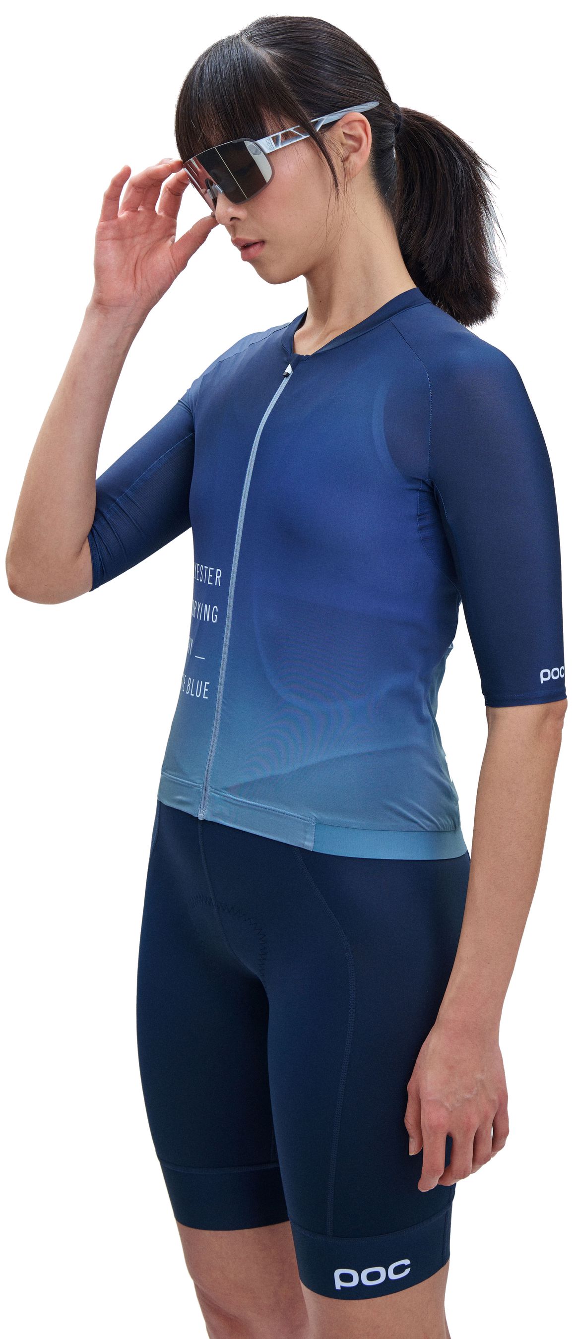 PRISTINE PRINT Damen-Kurzarmtrikot / gradient turmaline / L