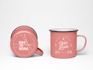Emaille-Tasse / coral
