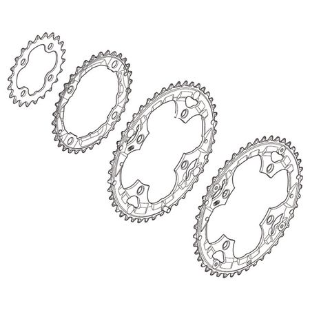 DEORE M590 4-Arm-Kettenblätter 9-fach LØ 64/104mm / grau / 44 Zähne