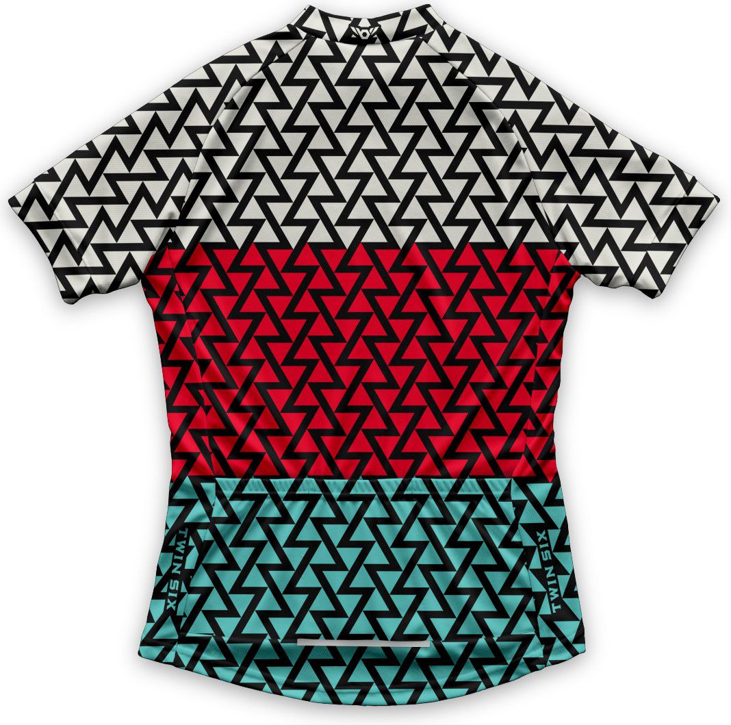 THE ASCENT Damen-Kurzarmtrikot / cream/red/aqua / S