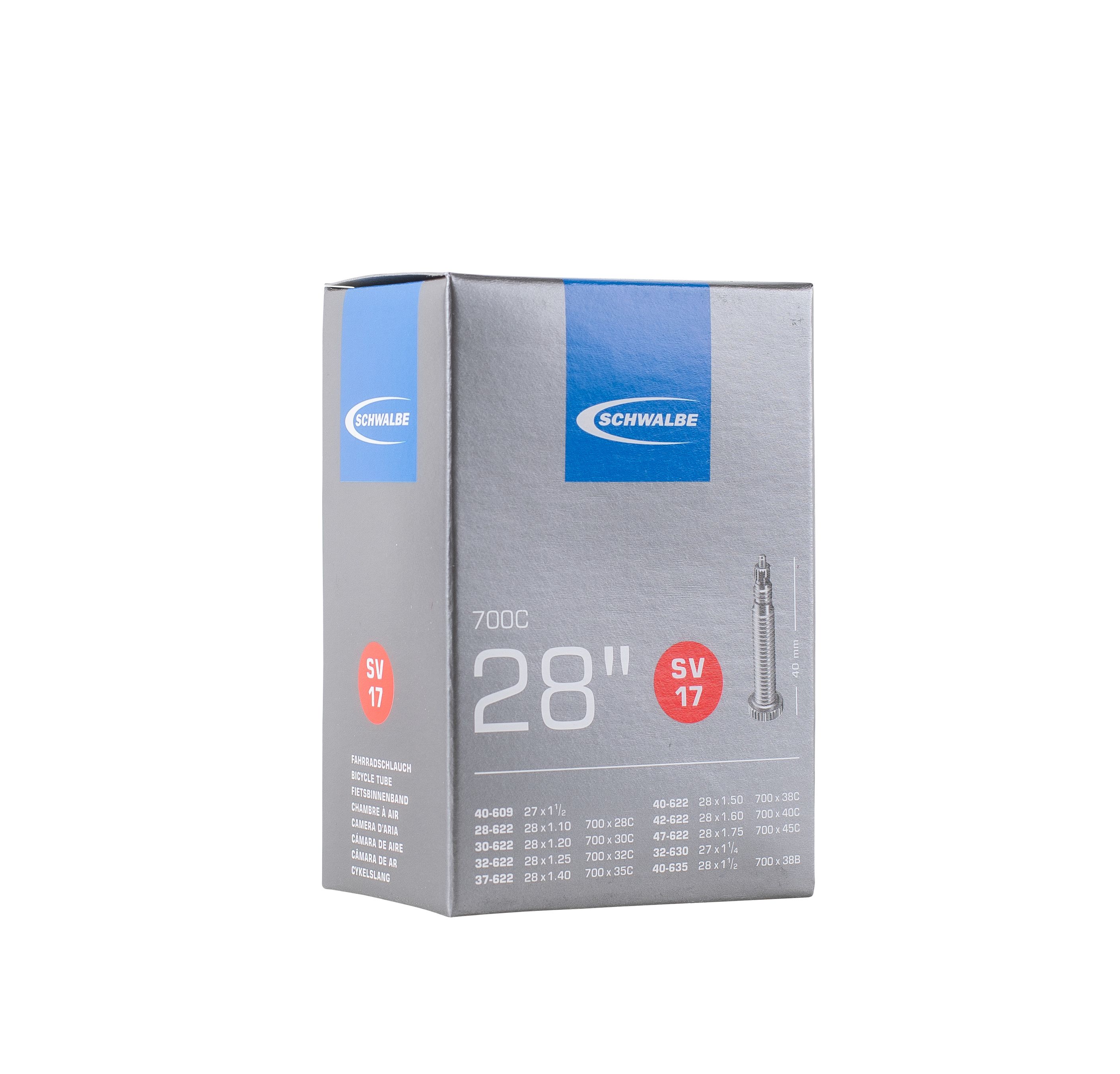 SCHWALBE STANDARD Schlauch / 28", SV17, 40mm, 28/47-622/635