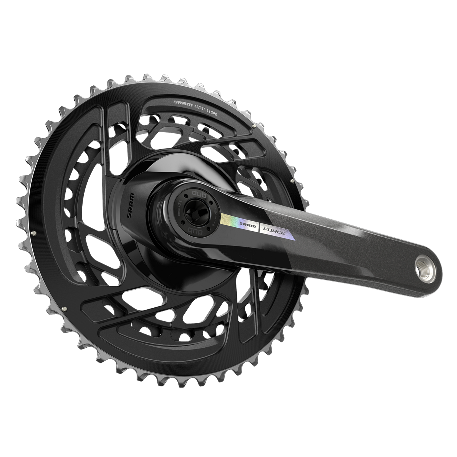 MY23 Crankset Force AXS 2x DUB / black/iridescent / 175mm/48/35t